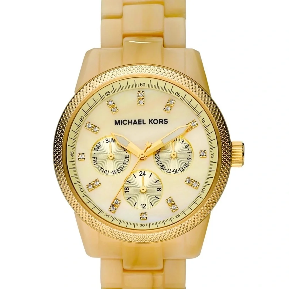 STUNNING MICHAEL KORS Horn Jet Watch | Chronograph | Preloved | small wrist - Picture 4 of 9